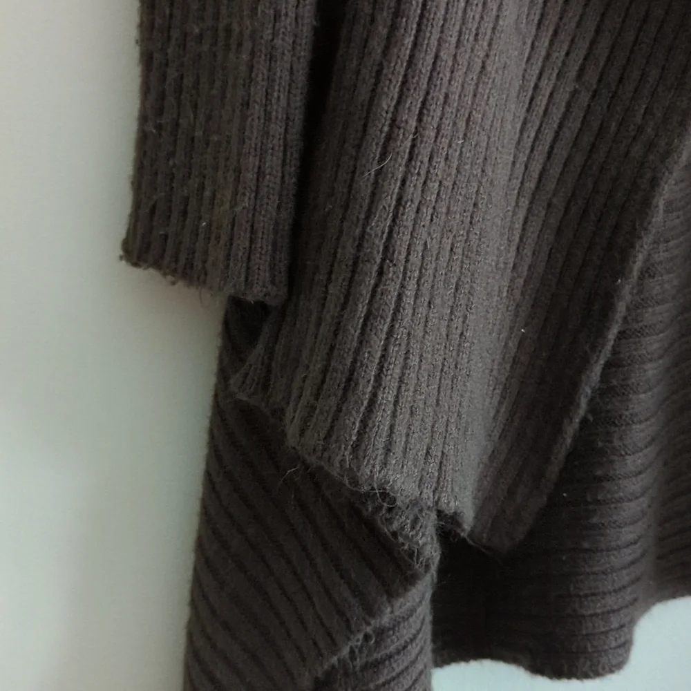 Chocolate Brown Waterfall Open Cardigan - Picture 4 of 5